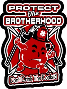 Firefighter Decal Sticker REFLECTIVE Protect the Brotherhood Drink Fire Deparment Graphic