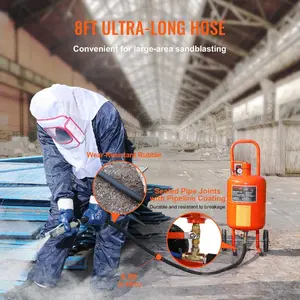 fathersdaygift VEVOR 5 Gallon Sand Blaster, 60-110 PSI High Pressure Sandblaster, Portable Abrasive Blasting Tank, Air Sand Blasting Kit with 4 Ceramic Nozzles and Oil-Water Separator for Paint, Stain, Rust Removal