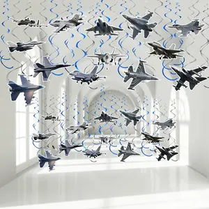 26 Pieces Airplane Hanging Swirl Decoration Hanging Swirls Supplies Cool Plane Hanging Swirl Streamers Aircraft Ceiling Streamer