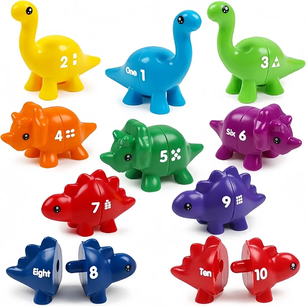 Dinosaur Montessori Numbers Learning Set for Toddlers 1-5, Preschool Sensory Matching Game, Number Recognition & Math Manipulatives, Color Shape Sorting Fine Motor Skills Toy, Educational STEM Toy for Boys & Girls, Ideal Birthday & Christmas Gift for Kids