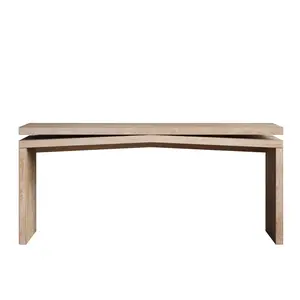65*15*30.7 Inch Rustic Farmhouse Console Table, Solid Wood Veneer Sofa Back Table with Sled Base, 150 LBS High Capacity Rectangular Entryway Hallway Accent Table for Living Room Home Decor
