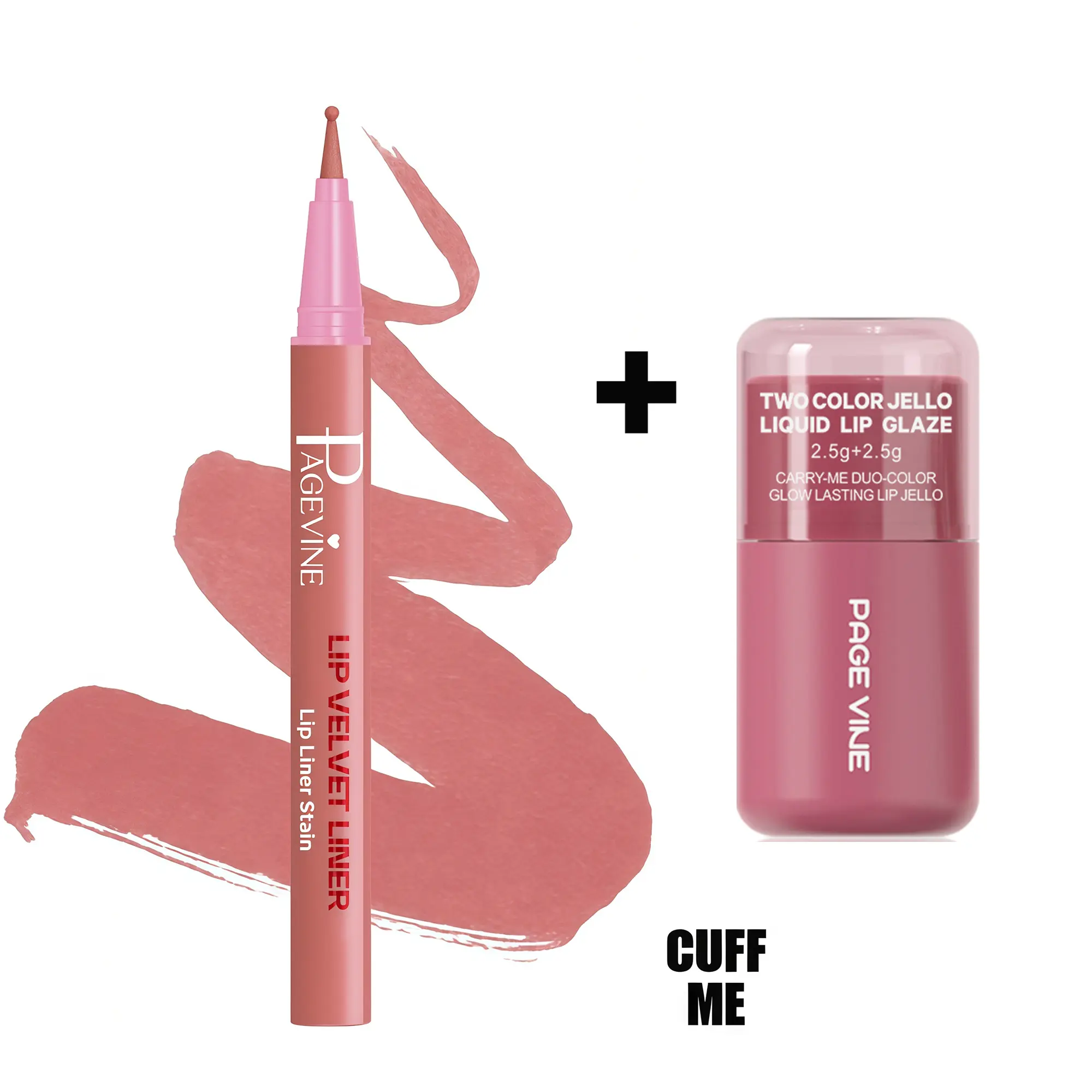 Lip Stain & Lip Liner Gift Set Lightweight Fit Non-Drying Smudge-Proof Buildable Color Rich Pigment Smooth Blending Weekend Shopping Stylish Outing Look Makeup Cosmetic