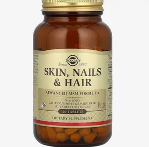 Solgar Skin, Nails & Hair, Advanced MSM Formula, 120 Tablets - Supports Collagen for Hair, Nail and Skin Health - Provides Zinc, Vitamin C & Copper - Non GMO, Vegan, Gluten & Dairy Free - 60 Servings ,Standard Packaging , 120 Count