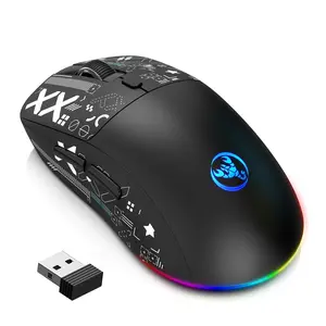 Wireless Gaming Mouse, Silent Buttons Ergonomic Design, Rechargeable Lithium Batteries, Optical Movement Detection Technology, Computer Peripherals