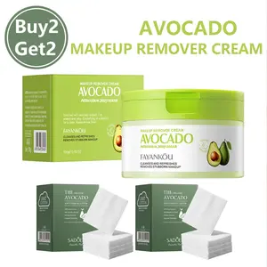 Buy 2 Get 2 Avocado Cleansing Balm + Cotton Pads, Soft and Gentle Texture, Easy to Apply, Strong Makeup Removal, Must-Have for Lazy People