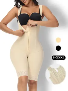 Women's Solid Color Steel-boned Shapewear Bodysuit, Adjustable Hook & Eye Tummy Control Shaper, Women's Shapewear for Daily Wear