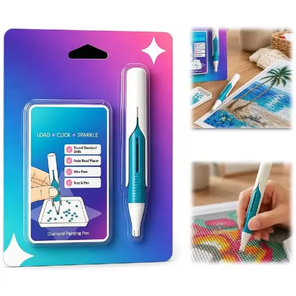 Automatic Diamond Painting Bead Dispenser, No Wax Needed Art Pen | for 2.8mm Round Drills, Adult DIY Craft Tool, Wax-Free, Ergonomic Diamond Painting Pen Accessories Set