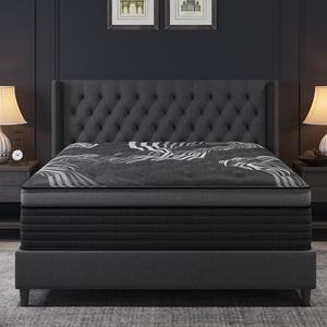 14/12 Inch Gel Memory Foam Mattress Hybrid Pocket Spring Twin Full Queen King Bed Mattress In A Box, Euro Top Medium Firm for Back & Lumbar Support, Individual Pocket Spring Bed for Motion Isolation & Fiberglass Free