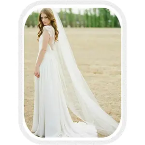 Wedding Veil Comb Bridal Cathedral Veil 1 Tier Drop Veil Wedding Hair Comb for Brides, 118 Inches