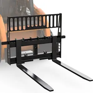 OEDRO Heavy-Duty 4000lbs Skid Steer Pallet Fork Attachment 48" Blades & 45" Frame for Loaders Tractors Quick Tach Mount Stainless Steel Rustproof