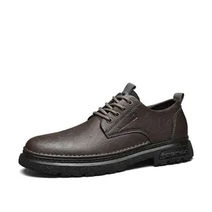 Business casual leather shoes, suitable for men, ideal for everyday commuting, pairs well with suit pants or jeans, suitable for all seasons Closed