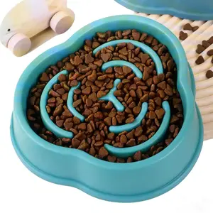 Slow Feeder Dog Bowls, Cat Slow Eating Bowl, Non-Slip Puzzle Feeder Bowl for Healthy Eating, Prevents Choking & Bloat