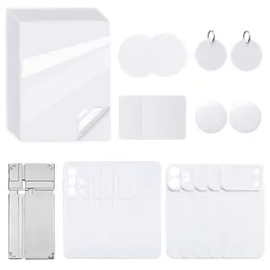 Phone Case Heat Press Material Kit, A4 Sublimation Film, Phone Cases, Coasters, Keychains, Compatible with H17 Phone Case Heat Press Machine