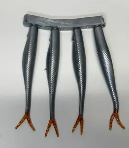 5" FORWARD FACING SONAR MINNOW Shad Grey and Pearl RB Tail 10 pkg