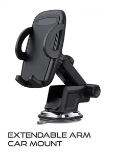 Extendable Car Phone Mount – Dashboard & Windshield Holder with Adjustable Arm & 360° Rotation