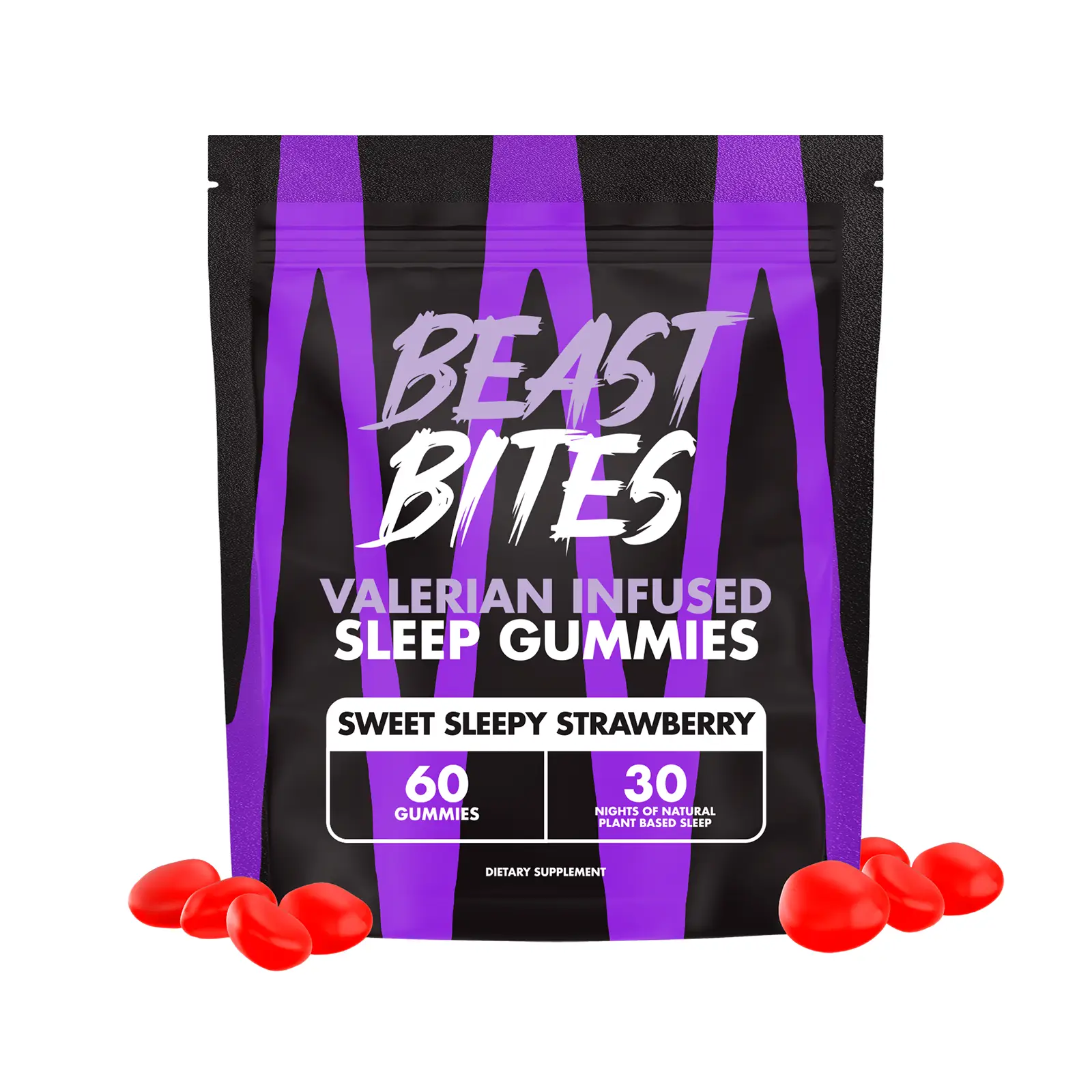 Valerian Infused Sleep and Nighttime Recovery Gummies - Beast Bites (NSF Certified for Sport)