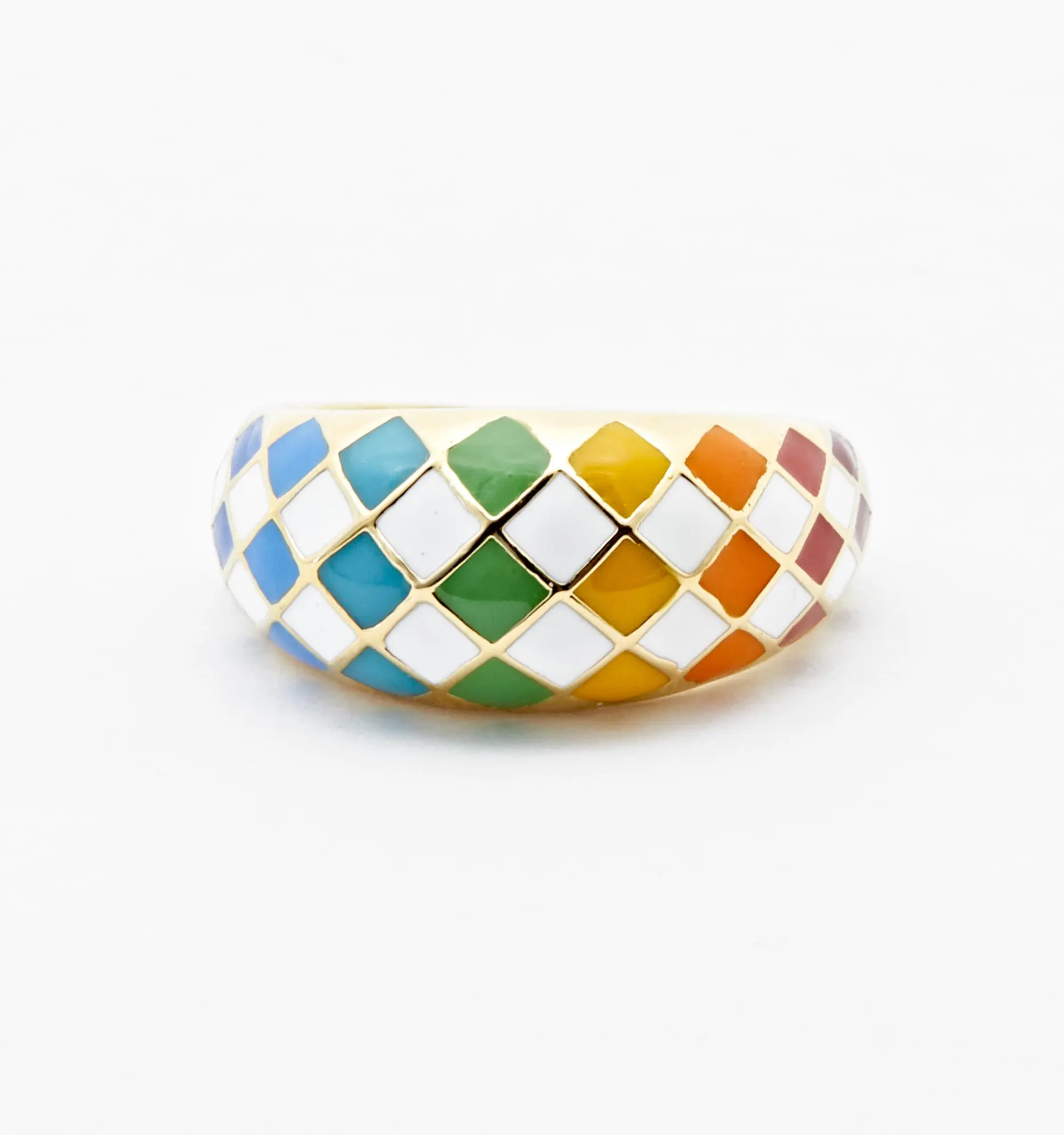 True Rainbow Checker Ring