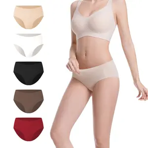 Women’s Seamless Full Coverage Underwear – Breathable No Show Silky Stretch Brief Panties, 5-Pack for Everyday Comfort