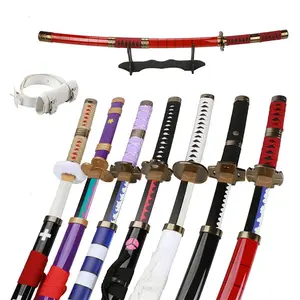 Zoro Sword 80Cm/ 31.5 " Anime Cosplay Wood Swords 80cm Enma Purple Roronoa Katana Kitetsu Japanese Samurai Sword Katana Original