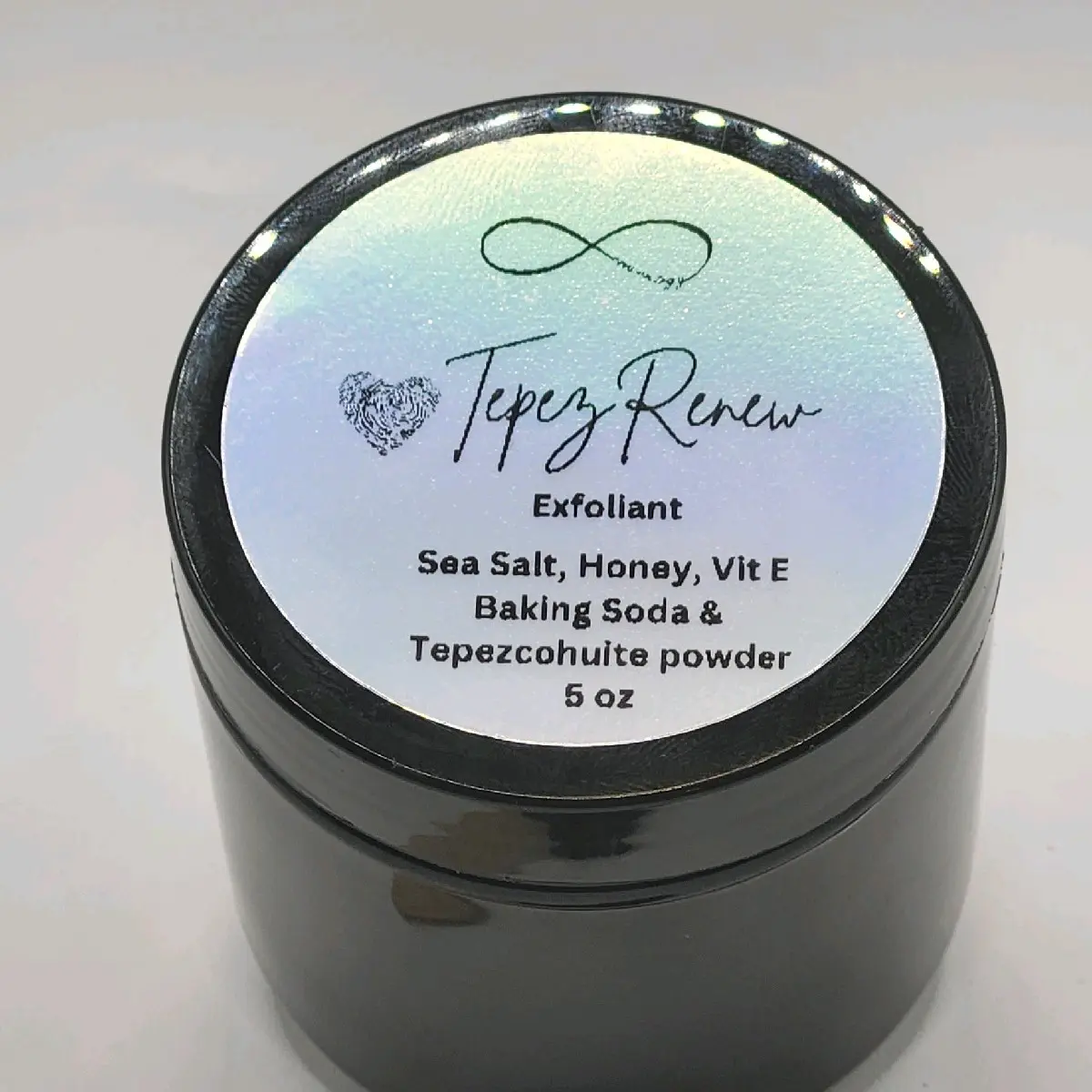 Tepex Renew Exfoliant 5 oz - Sea Salt, Honey & Vit E Baking Soda & Tepezoholite Powder for Skincare Comfort