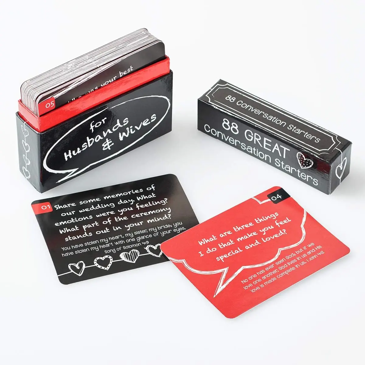88 Great Conversation Starters for Husbands and Wives “ Romantic Card Game for Married Couples “ Christian Games, Communication & Marriage Help, Fun Anniversary or Wedding Gifts