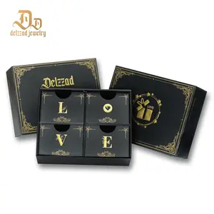 [Box Only] Delzzad Jewelry Luxury Gift Box Set 4pcs Gift Boxes Birthday Wedding Engagement Anniversary Christmas Gift for Men Women