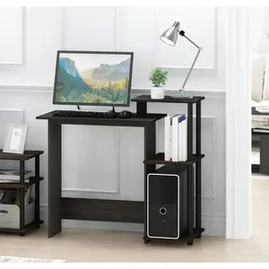 40 in. Rectangular Espresso Computer Desk with Shelves