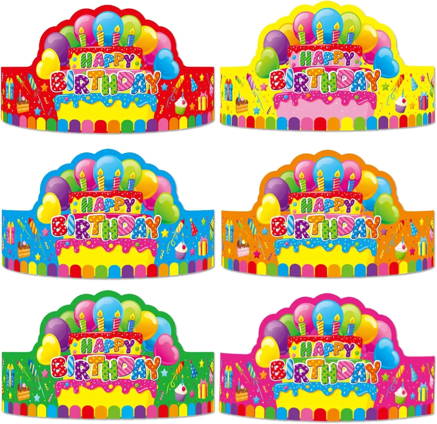 30 PCS Birthday Crowns for People Colorful Paper Hats for Birthday Party | Paper Crowns Party Caps Birthday Crowns Set for Classroom Home Kindergarten Classroom Celebration Parties Supplies