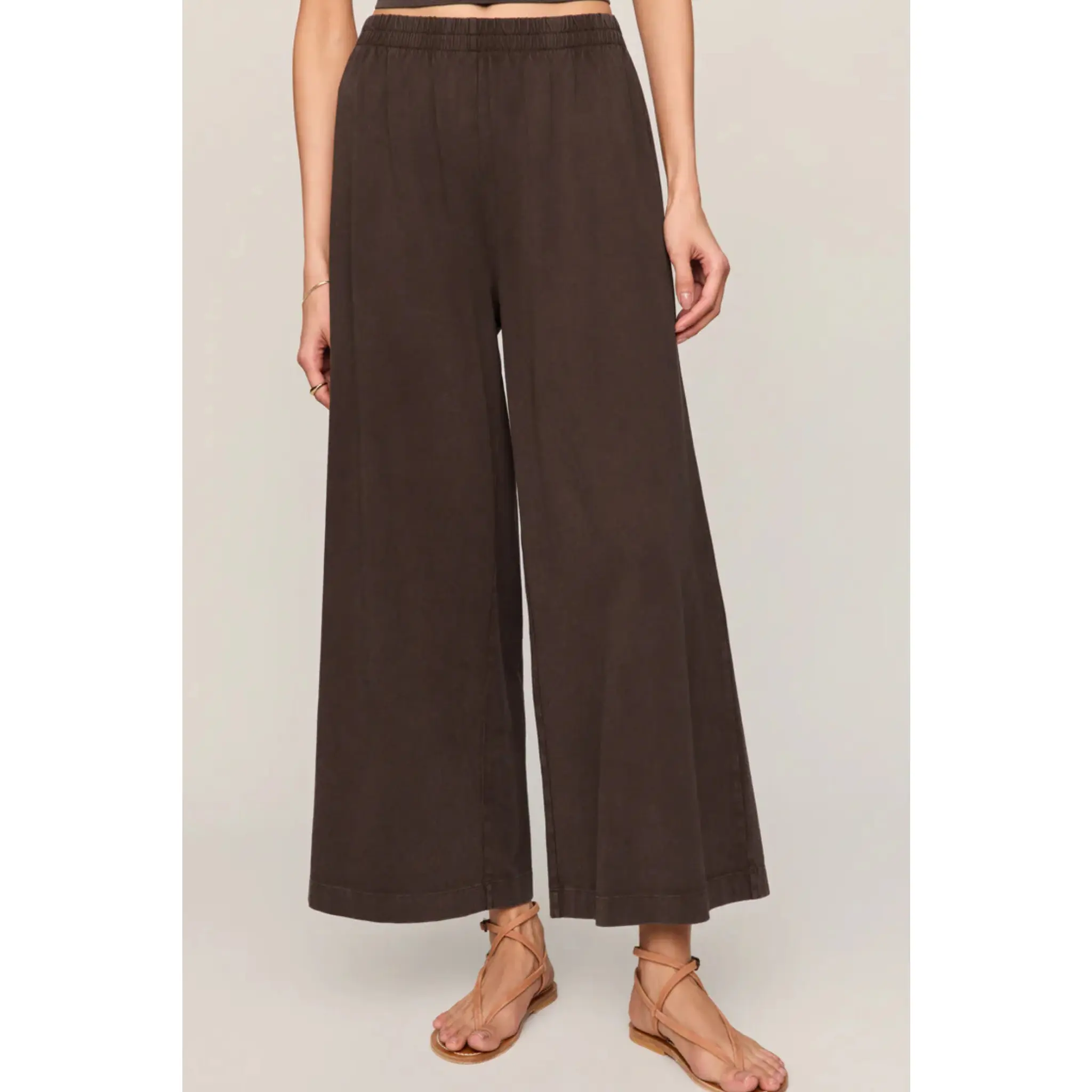 Z Supply Women's Dark Chocolate Scout Jersey Crop Flare Pant