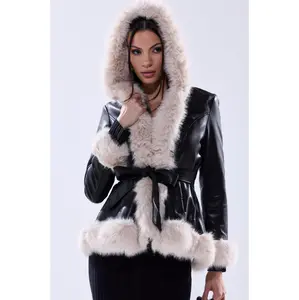 HOODED KENZY FUR TRIM MOTO