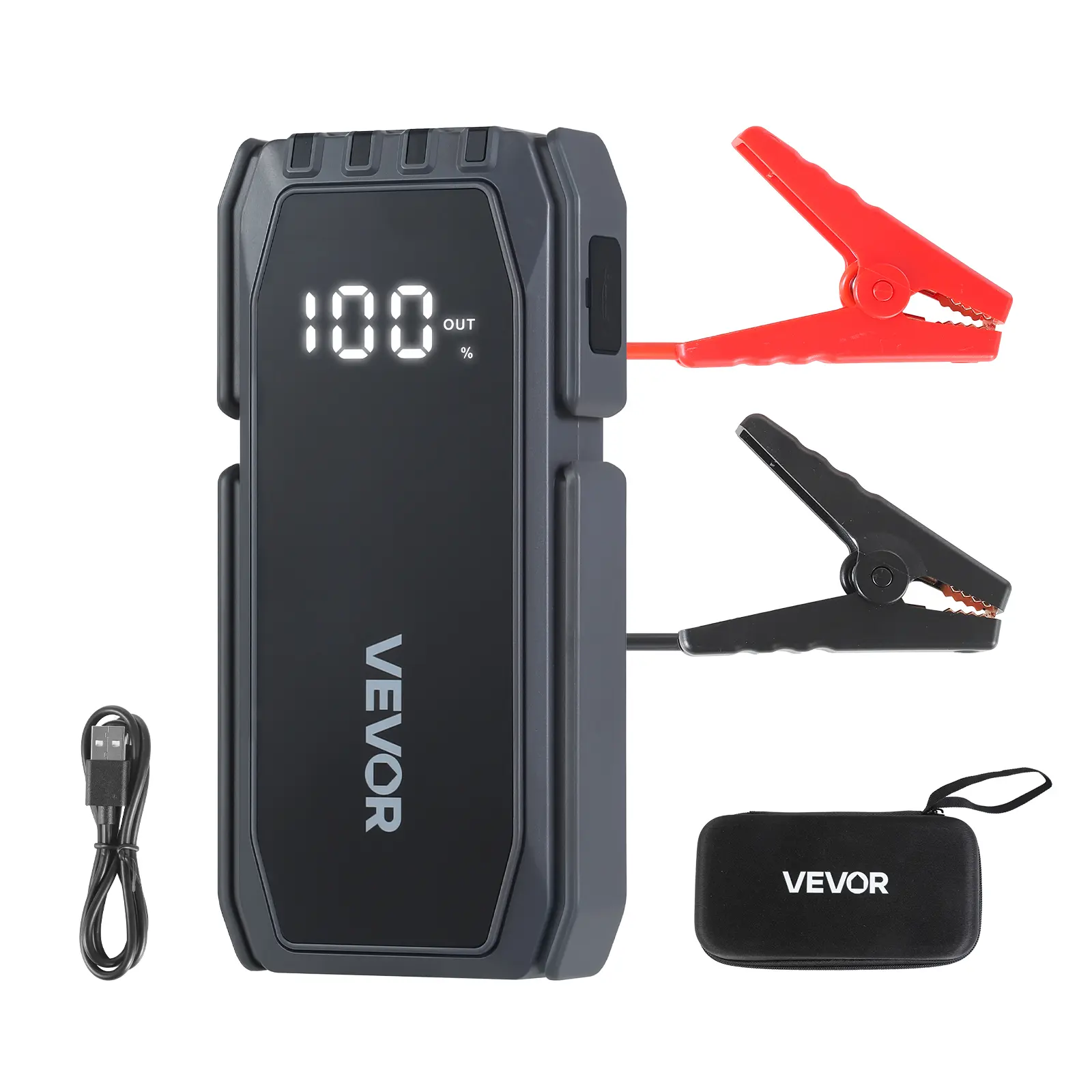 【summerfinds】VEVOR Jump Starter, 1500A Peak, Car Jumper Starter Battery Pack, 12V Portable Lithium Battery Booster, Jump Box Power Bank with 3 Modes Flashlight and Jumper Cable, for Up to 6L Gas/4L Diesel Engines