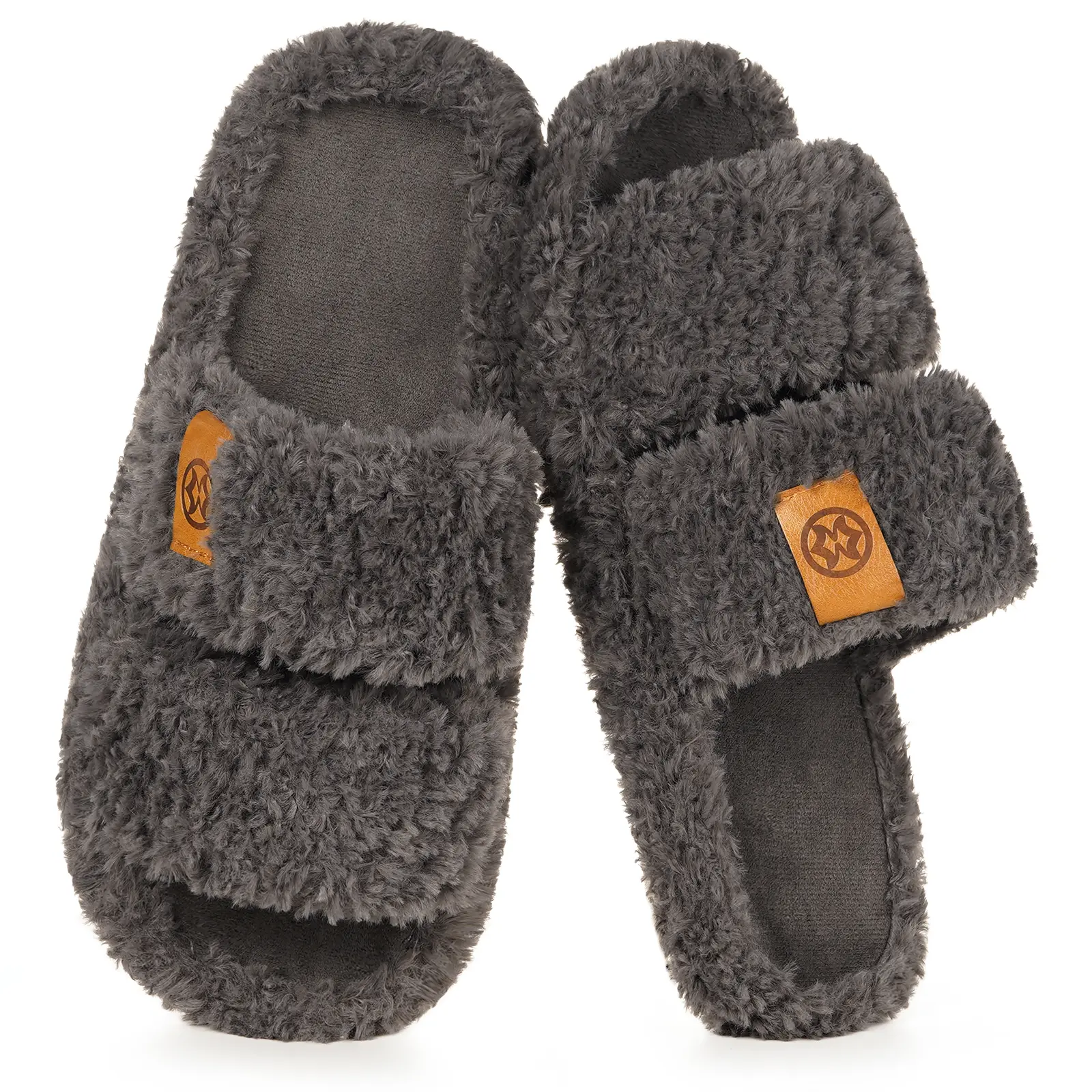 Women's Cozy Slippers Slip On Open Toe House Slippers for Women Indoor Arch Support Anti-slip Shoes Lightweight Winter House Bedroom Shoes
