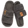 Intini Women's Fuzzy Cloud Slippers - Open Toe Ankle Fur Slides, Casual 3D Fluffy Slip-Ons with Arch Support, Anti-Slip Outsoles, Lightweight Indoor Bedroom Footwear (Dark Grey)