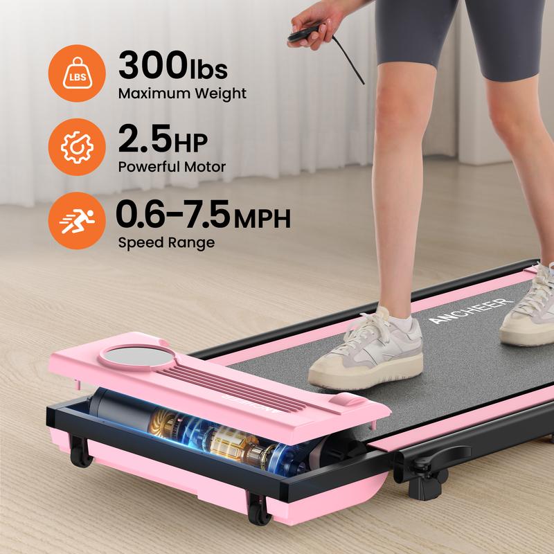 Ancheer armrest 2-in-1 treadmill, with LED display and remote control, for home office walking, 5 color options Workout Machine