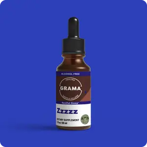 Grama Wellness Zzzzz Organic Natural Sleep Aid Tincture, Deep Sleep Support & Relaxing Sleep Drops for Kids & Adults, Alcohol Free, Vegan, Non-GMO, Herbal Sleep Supplement, 30 Servings