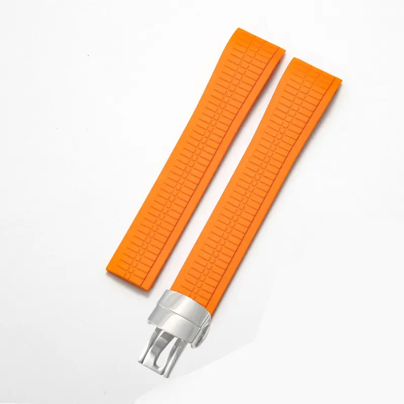 Steel stud silicone watch strap compatible with Patek Philippe Grenade 5164/5167 men's black sports rubber strap Steel stud silicone watch strap compatible with Patek Philippe Grenade 5164/5167 men's black sports rubber strap