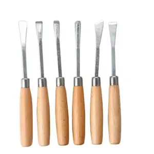 6-Piece Wood Carving Chisel Set for Crafting, Includes Root Carving and Floral Tools, Ideal for Wood and Rubber Carving Projects