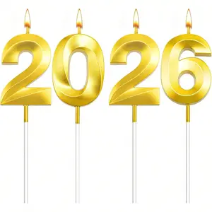 Cake Diamond Gold 0-9 Number Birthday Candles, Gold Number Candles, Cake Number Candles, Party Celebration