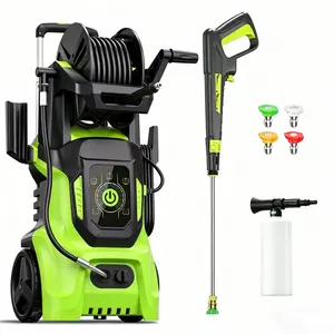 4500 PSI Electric Pressure Washer | 2.2GPM Power Washer with 20ft Extension Hose Reel, Pressure Adjustable, with Adj-15-Level Touch Screen,4 Quick Connect Nozzles And Foam Cannon for car wash, garden,driveway,home,fence,boat,shed,house exterior