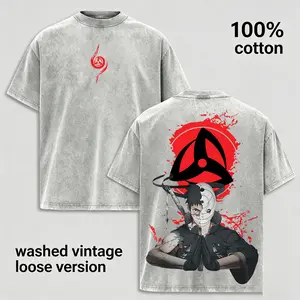 Limited Naruto - Uchiha Obito Anime Washed Tee Unisex Oversize Heavyweight Cotton T-shirt, Anime Wash Tee, Anime Lovers, Anime Tee, Anime Lovers Gift, Gift For Him, Gift For Her