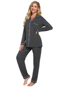 EKOUAER Women'S Long Sleeved  Soft Casual Set S-Xxl, Cute, Elastic, Comfortable Clothes