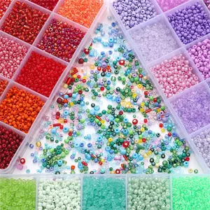 15-Grid Glass Seed & Bugle Bead Kit | DIY Jewelry Making Starter Set | Vibrant Aesthetic Colors for Bracelets & Necklaces | Handmade Craft Supplies for Beginners
