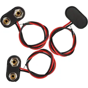 9V Battery Connector,3PCS T-Type 9 Volt Buckle Connector Hard Plastic Shell Used in Student Experiment,or Other Equipment with Battery