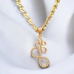 chain infinity pendant twisted star 14k gold plated/  cadena con colgante del infinito oro laminado de 14k