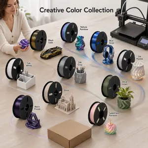 Silk PLA 3D Printer Filament 1.75mm Large Spool Glossy Finish for FDM Printers and Display Prints