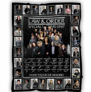 Law and Movie Order 90s Vintage , Elliot Stabler, Olivia Benson, Retro Law and-Order SVU TV Series Memory Fleecer Blanket Idea Gifts