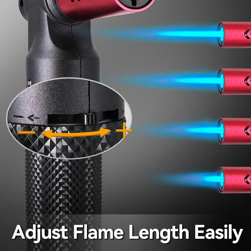 2300°C High Temperature Blowtorch, Butane Blowtorch Lighter Big Jet Flame Refillable Portable Butane Blowtorch Adjustable Mini Blowtorch for Camping BBQ Cooking Welding Grilling, (Fuel Not Included)