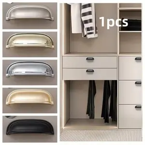 Luxury Shell Pulls Handle Solid Zinc alloy Semicircle Cabinet Handles American Wardrobe Drawer Knobs Kitchen Furniture Handles