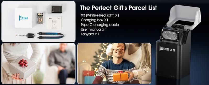 WUBEN X3 Premium Edition 2-in-1 RGB Flashlight + Portable Charging Dock – Mecha Owl Design, 700LM, Wireless Charging, Great Gift for DIY, Camping, Outdoor