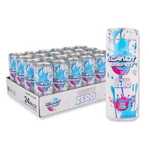 I.CANDY ZERO Energy Drink 24 Pack Caffeine Free, Zero Sugar Zero Calorie Bulk Energy Drinks, 250mg Cognizin Citicoline, No Caffeine Mental Focus Energy Case